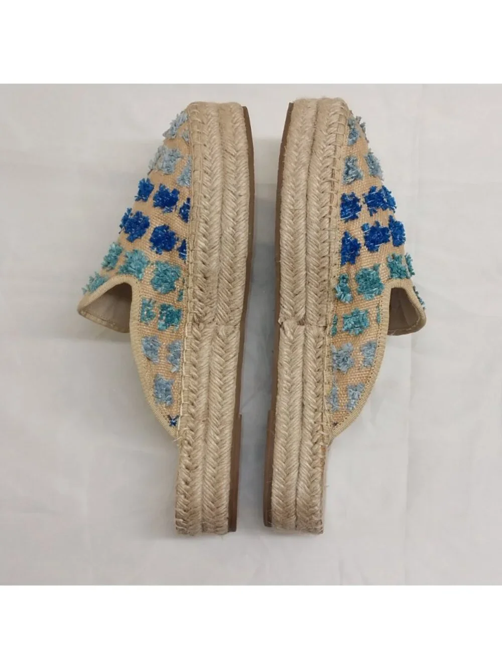 Treasure & Bond Woven Espadrille Mules Sz 10M Beige Slip-On Flats